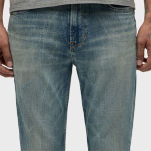 Pantalones vaqueros ajustados clásicos azul cielo para hombre, Vaqueros ajustados duraderos y flexibles para un aspecto elegante, ideal para informales - Product Image 4