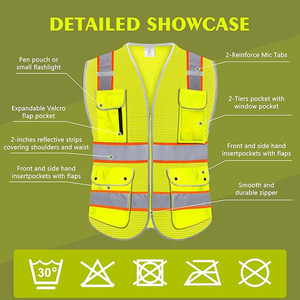 Nouveau gilet de sécurité en polyester 100% personnalisé de dernière conception caractéristiques statiques réfléchissantes et antistatiques étanches à l'eau - Product Image 2