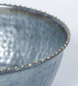 Cuenco redondo de Metal galvanizado, decoración de jardín, bañera - Product Image 4