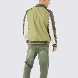 Venta al por mayor de manga larga de cuero Vintage béisbol Varsity chaqueta de invierno clásico universitario personalizado Letterman Varsity chaqueta para los hombres - Product Image 5