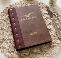 Cubierta de menú de madera A4 de alta calidad, carpeta de menú de café duradera, libro, soporte de menú de calidad de cuero PU para restaurante, Bar, suministros de Hotel