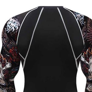 Pas cher Prix Exigible Hommes Rash Guard Spandex MMA Rash Guard Compression À Manches Longues BJJ Rash Guard - Product Image 3