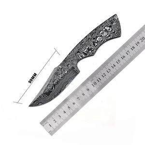 Couteau multifonctionnel JEXMOO en acier Damas fait main, lame vierge, motif Rain Twist, avec coffret cadeau, pour usage extérieur - Product Image 6