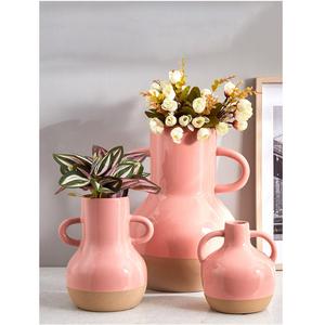 Vase en céramique émaillée rose Vase à fleurs en céramique artisanale indienne Décoration de la maison Bureau et hôtel Design moderne Céramique élégante - Product Image 1