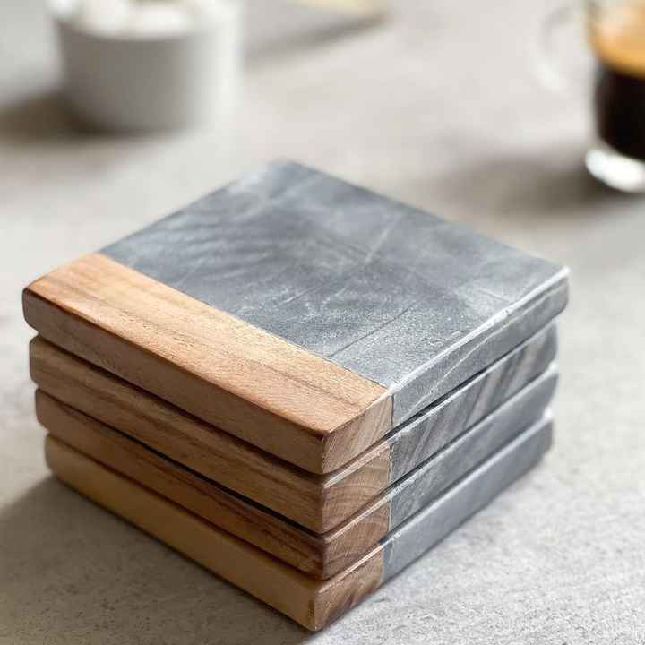 HOME  GARDEN-THEMED EPOXY RESIN AND WOOD COASTERS Set Stylish Cup Model Drink Coaster Good Price for Artisan Craft Use