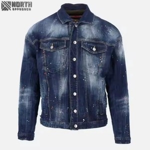 2025 à la mode hommes haute qualité personnalisé Denim veste avant personnalisation respirant décontracté hiver vente chaude - Product Image 4