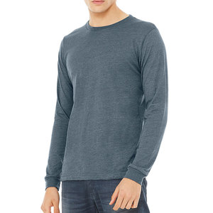 เสื้อยืดแขนยาวคอกลมแขนยาวสำหรับผู้ชายเสื้อกีฬาผ้าฝ้ายคอกลมแขนยาวออกแบบโลโก้ได้ตามต้องการ - Product Image 2