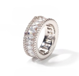 Anillo de moissanita con corte de baguette certificado VVS, compromiso de Plata de Ley 925 y boda para mujer, oro de 18 quilates, para fiestas - Product Image 5