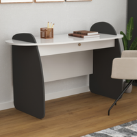 Escritorio de estudio Hope de aglomerado de 18mm de Venta caliente del fabricante turco, diseño moderno con banda de borde gris para dormitorio o escuela