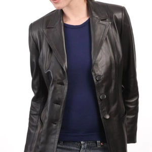 Chaqueta de cuero para mujer Estilo abrigo Ropa de abrigo suave y cómoda Perfecta para la moda informal de invierno - Product Image 1