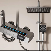 Ensemble de douche domestique du fabricant, gris pistolet, affichage numérique avec lumière ambiante pour hôtels et salles de bain