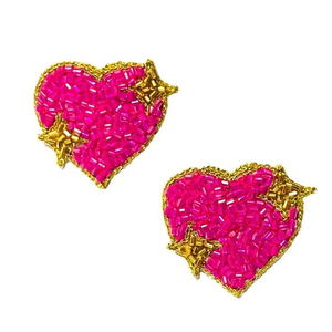 Pendientes de cuentas para el Día de la Madre, pendientes de cuentas en forma de corazón, joyería para el Día de la Madre, bordado en forma de corazón - Product Image 4