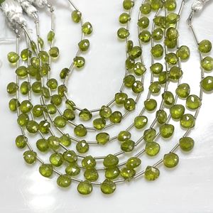 ลูกปัดอัญมณีเวซูเวียไนต์แบบเหลี่ยมเพชรพลอยธรรมชาติลูกปัดรูปหัวใจ - Product Image 4