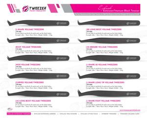 Pince à épiler d'extension de cils en acier inoxydable pointe pointue de marque privée nouvelle pince à épiler durable testée à la main à 90 degrés - Product Image 6