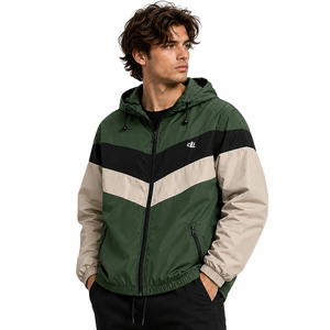 Custom Logo Trendy Lightweight Nylon Windbreaker <b>jacket</b> for men Streetwear Color Block Zip Up High Quality Wholesale Low MOQ - Product Image 4