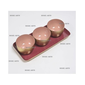 Ensemble de 3 bols à chocolat en métal martelé, forme ronde, pour la vente en gros aux fournisseurs - Product Image 3