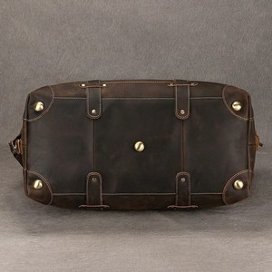 Sac à bandoulière vintage en cuir de vachette véritable de grande capacité pour hommes haut de voyage d'affaires écologique à courte distance - Product Image 4