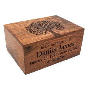 Cremation Wooden Urn <b>for</b> Adult <b>Ashes</b> Human <b>Ash</b> Urn <b>Box</b> Personalized Wooden Urn Burial Urn <b>for</b> Funeral With Cross in Front - Product Image 2