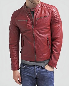 Recién llegado personalizado a prueba de viento casual negro montar motociclista hombres chaquetas de cuero elegante moda chaquetas de cuero genuino - Product Image 5