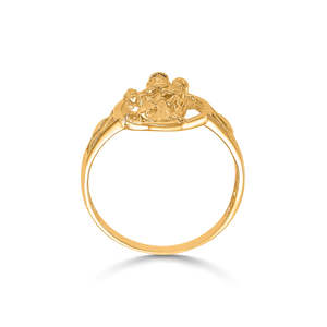 Bague statement en or jaune à coupe marquise Mahabali Hanuman pour homme - Product Image 4