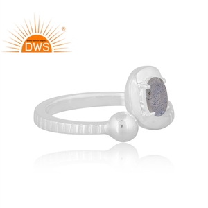 แหวนอัญมณีลาบราดอไรต์ธรรมชาติปรับได้เครื่องประดับเงินแท้ปรับได้สำหรับผู้หญิงของขวัญล่าสุด - Product Image 3