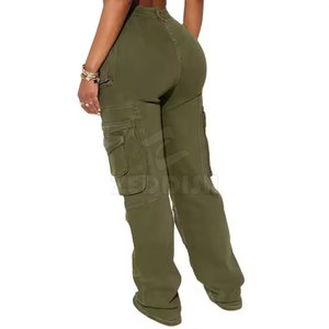 New Arrival Women Plus Size Casual Cargo <b>Pants</b> Mid Waist Flat Summer Breathable 100% Cotton Quick Dry Customizable Wholesale - Product Image 2