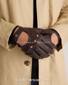 Gants de conduite en cuir personnalisés Gants de conduite de style confortable de qualité supérieure pour hommes Gants de conduite souples pour l'extérieur Usage quotidien parfait - Product Image 3