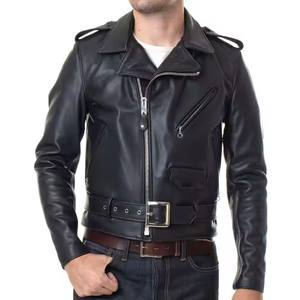 M0VA TEXTILES OEM Chaqueta de Cuero Genuino para Hombre, Moda, Alta Calidad, con Cierre de Cremallera, Venta al por Mayor, Diseño de Moda - Product Image 3