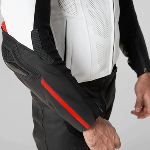 Hot Selling High Quality White Black Cowhide Leather Racing Windproof Winter CE Armoured Road Protected Motorcycle Jacket for - Product Image 5