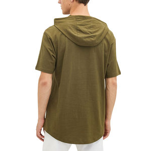 T-shirt à capuche personnalisé pour hommes vente en gros hiver demi-fermeture éclair polaire coton respirant vêtements de sport élégants haut tendance logo léger - Product Image 5