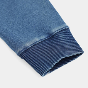 OEM Fabricante Basics Sudaderas de cuello redondo Desgastado Imprimir Logo Vintage Lavado Mock Neck Sudadera algodón mezclado - Product Image 5