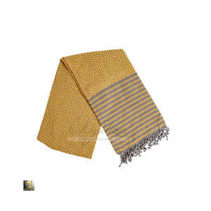 Serviette en coton turc de haute qualité OEM vert menthe avec logo rayé à séchage rapide Hamam comprimé jetable pour hôtel de luxe utilisation spa - Product Image 1