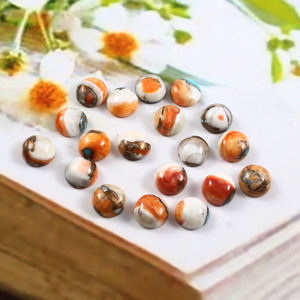 5X5MM AAA naturel huître épineuse cuivre Turquoise rond dos plat Cabochon calibré lâche pierres précieuses fabrication de bijoux en gros Lot - Product Image 3