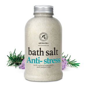 Aromatika Sal Marina Natural Antiestrés en Cristales 600g para Baño Corporal con Aceites Esenciales de Zanjano y Abeto para una Relajación Profunda - Product Image 1