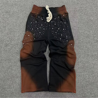 Pantalones Deportivos Personalizados de Estilo Urbano, Ecológicos, Transpirables, con Lavado Ácido, Bordados, de Felpa Francesa, 100% Algodón, para Hombre, de Pierna Ancha y Ajustados