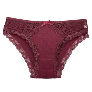 New Arrival Low-Rise <b>Women's</b> <b>Sexy</b> Lace Boyshort Panties Cotton Spandex Bow Decoration Romantic Style <b>Lingerie</b> - Product Image 3