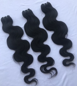 22" Inch Long Good Quality Affordable Black Raw Virgin Peruvian Cuticle Aligned Human Hair <b>Body</b> <b>Wave</b> Bundles Extensions Vendor's - Product Image 3