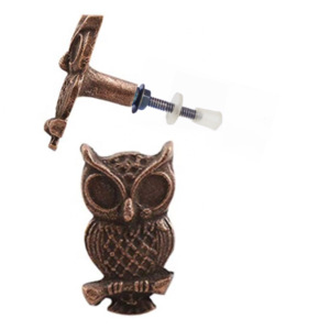 Tirador de puerta de búho de hierro fundido de latón antiguo, tiradores de cajón de estilo moderno, Tiradores para tocador de dormitorio, armarios, armarios de cocina, baño - Product Image 2