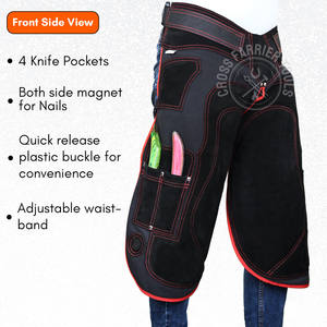 Delantales de piel de vaca de gamuza herrador de caballos personalizados cinturón acolchado trasero 4 hebilla de bolsillo de cuchillo Velcro Jodhpur y calzones - Product Image 2