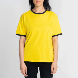 Venta caliente transpirable Tallas grandes Impresión personalizada Ropa de calle de alta calidad Cuello en V Boxy Recortada Camiseta Mujer - Product Image 1