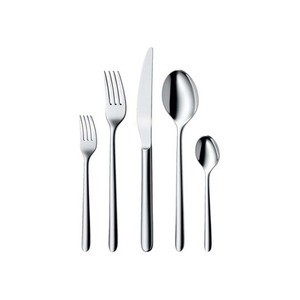 Moderne En Acier Inoxydable Argent Poli Cuillère Fourchette Couteau Restaurant Dîner Argenterie Décoratif Long Rond Conception Poignée - Product Image 4