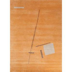 พรมขนสัตว์ถักมือลายคิลิมสีแดงและสีส้ม ดีไซน์แบบนามธรรม ขนาด 9x12 ฟุต รูปทรงสี่เหลี่ยมผืนผ้า สำหรับทางเข้าบ้านและห้องนั่งเล่น รุ่น AIWL-3017 - Product Image 1