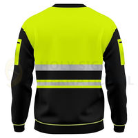 Camisa de Seguridad Reflectante de Manga Larga con Capucha, Personalizada con Logotipo, Clase 3, Fluorescente, Transpirable, de Poliéster, para Trabajo