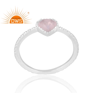 Nouveau Design élégant en argent Sterling naturel Quartz Rose bague en pierres précieuses conception personnalisée bijoux pour femmes cadeau pour elle - Product Image 1