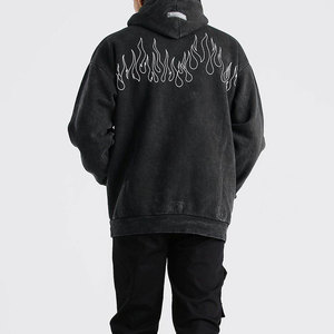 Sweat à capuche délavé à l'acide avec logo personnalisé pour hommes 100% coton Street Style vêtements d'hiver sweat à capuche respirant pour hommes - Product Image 2