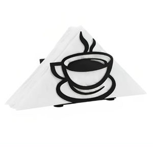 Modern <b>Custom</b> <b>Cup</b> of Tea Shaped Freestanding Napkin Holder Iron Metal Tissue Dispenser for Home Kitchen Restaurant - Product Image 4