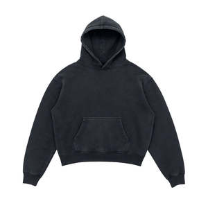 Venta al por mayor bordado de moda 600 Gsm Pull sudaderas con capucha 100% algodón pesado desgastado piedra de gran tamaño Vintage lavado - Product Image 4