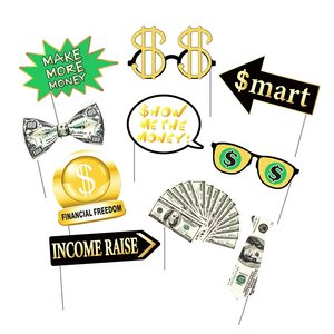 Kit di Accessori per Foto a Tema Denaro, Oggetti di Scena per Selfie con Dollari per Feste di Compleanno, Matrimoni, Addii al Nubilato, Lauree - Product Image 1