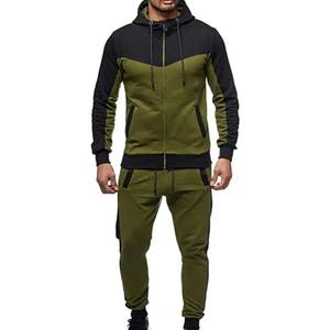 Ensemble sweat à capuche et pantalon de survêtement à imprimé uni pour hommes, respirant, style sport d'hiver, coupe ample avec col à capuche - Product Image 5