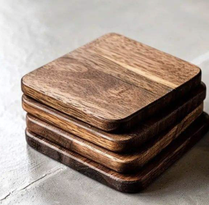 Sous-verres en bambou écologiques personnalisables avec logo, design classique, pour verres à boire, tasses de Noël et napperons de table – Vente chaude - Product Image 1